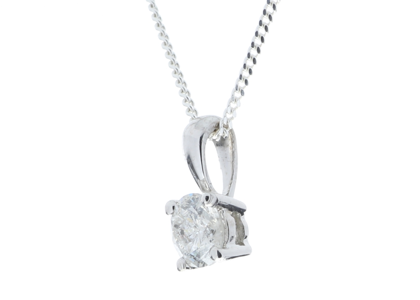 9ct White Gold Single Stone Four Claw Set Diamond Pendant 0.30 Carats - Image 2 of 6