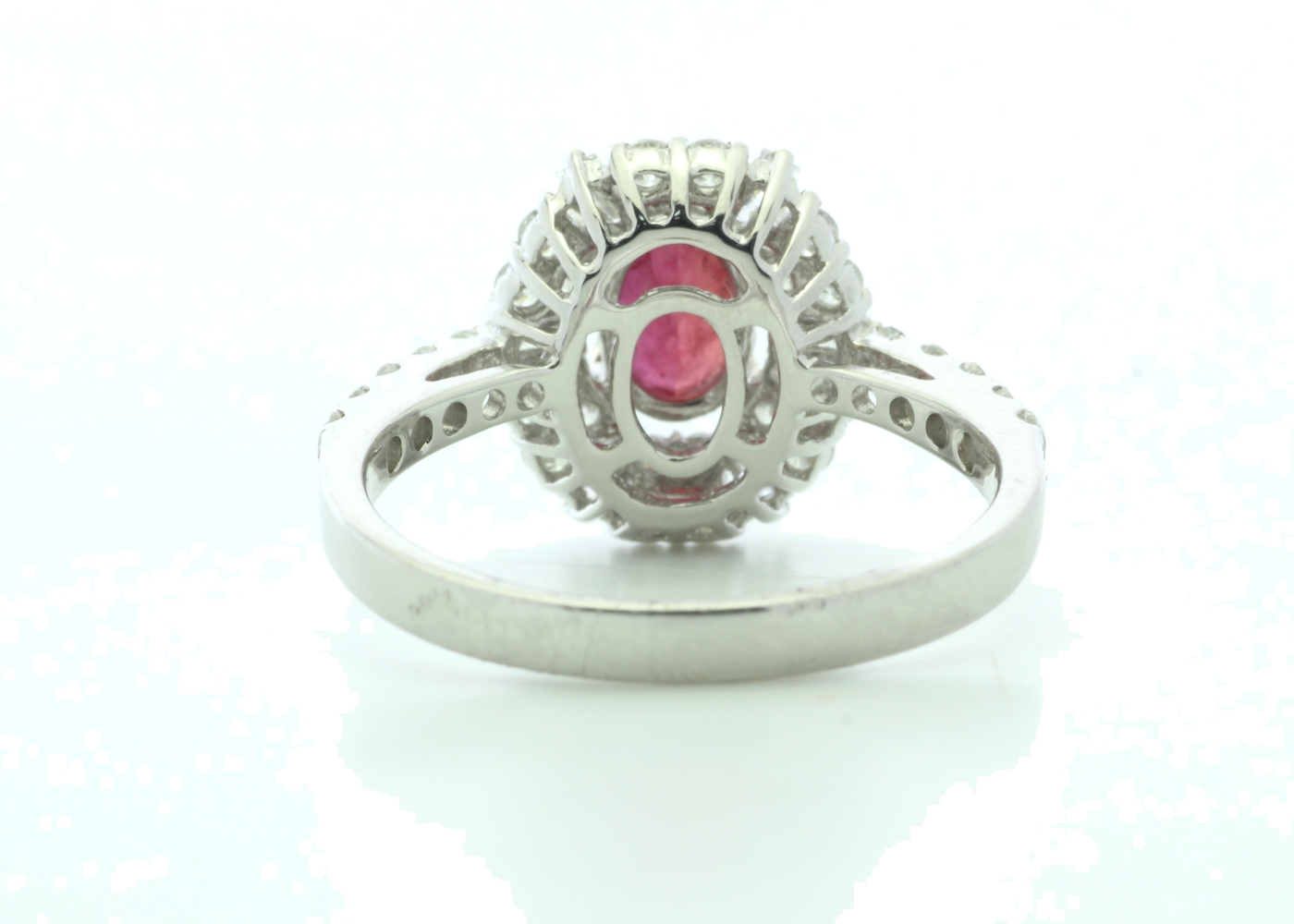 18ct White Gold Cluster Diamond and Ruby Ring (R0.86) 0.80 Carats - Image 3 of 5