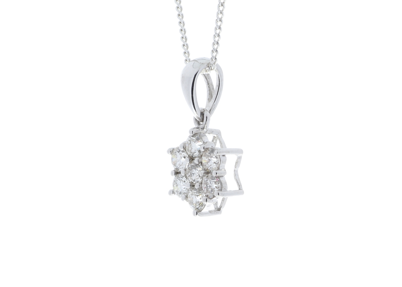 9ct White Gold Diamond Flower Pendant 0.45 Carats - Image 4 of 5