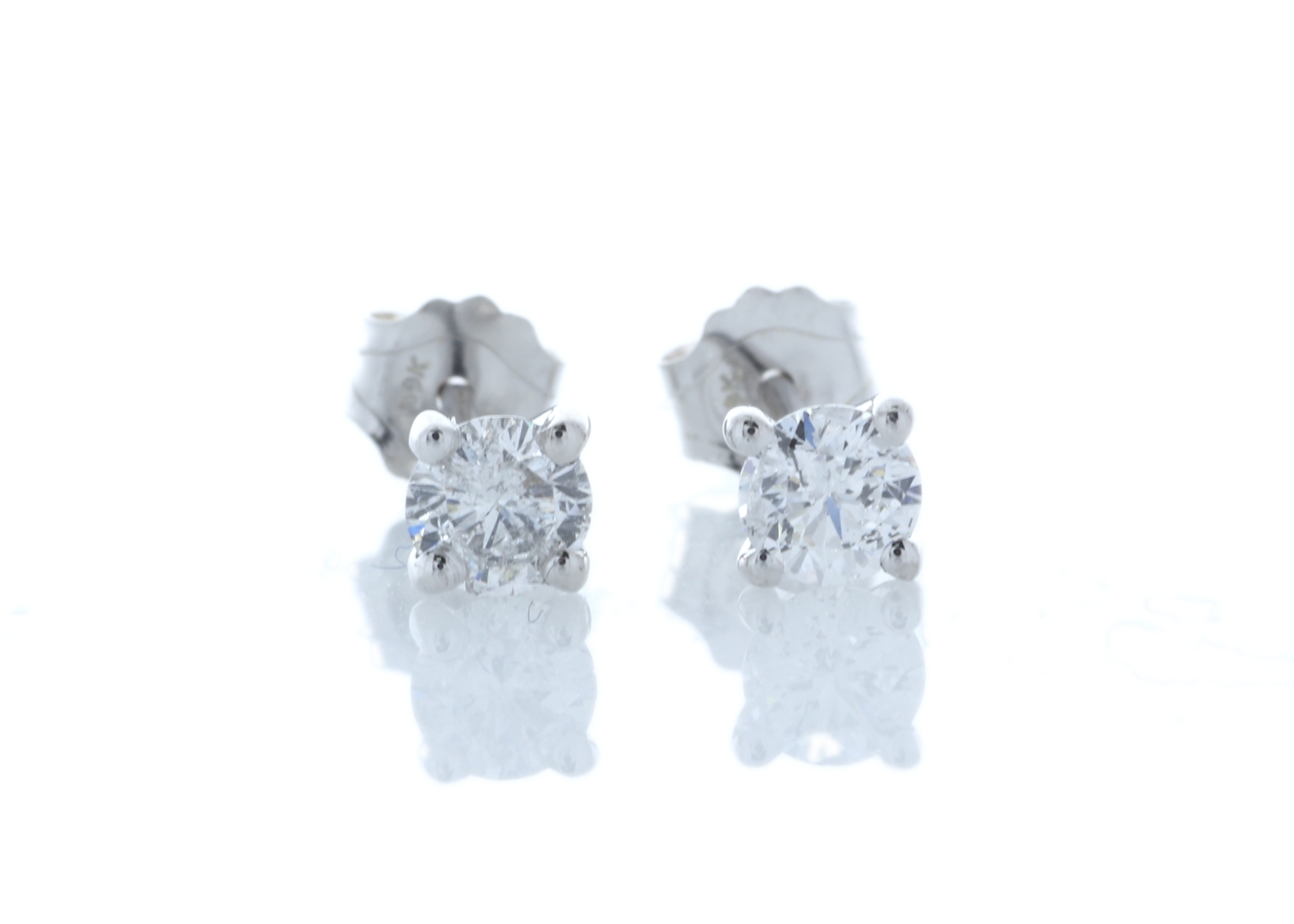 9ct White Gold Single Stone Claw Set Diamond Earring 0.42 Carats