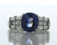 Platinum Oval Sapphire and Diamond Ring (S3.28) 0.76 Carats