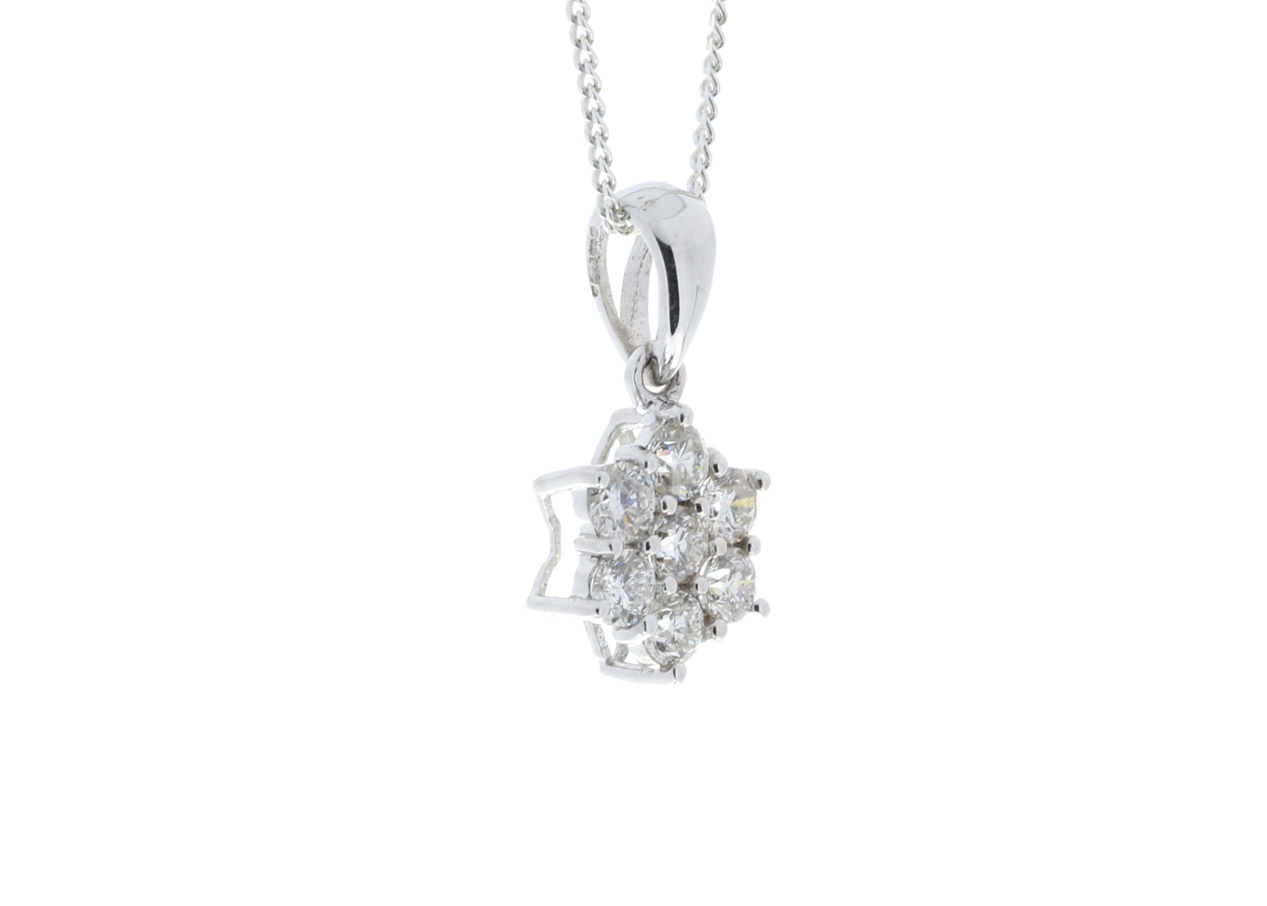 9ct White Gold Diamond Flower Pendant 0.45 Carats - Image 2 of 5