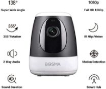 Wi-fi IP Camera, Bosma Pan 360° & 138° Wide Angle, Smart Home Security