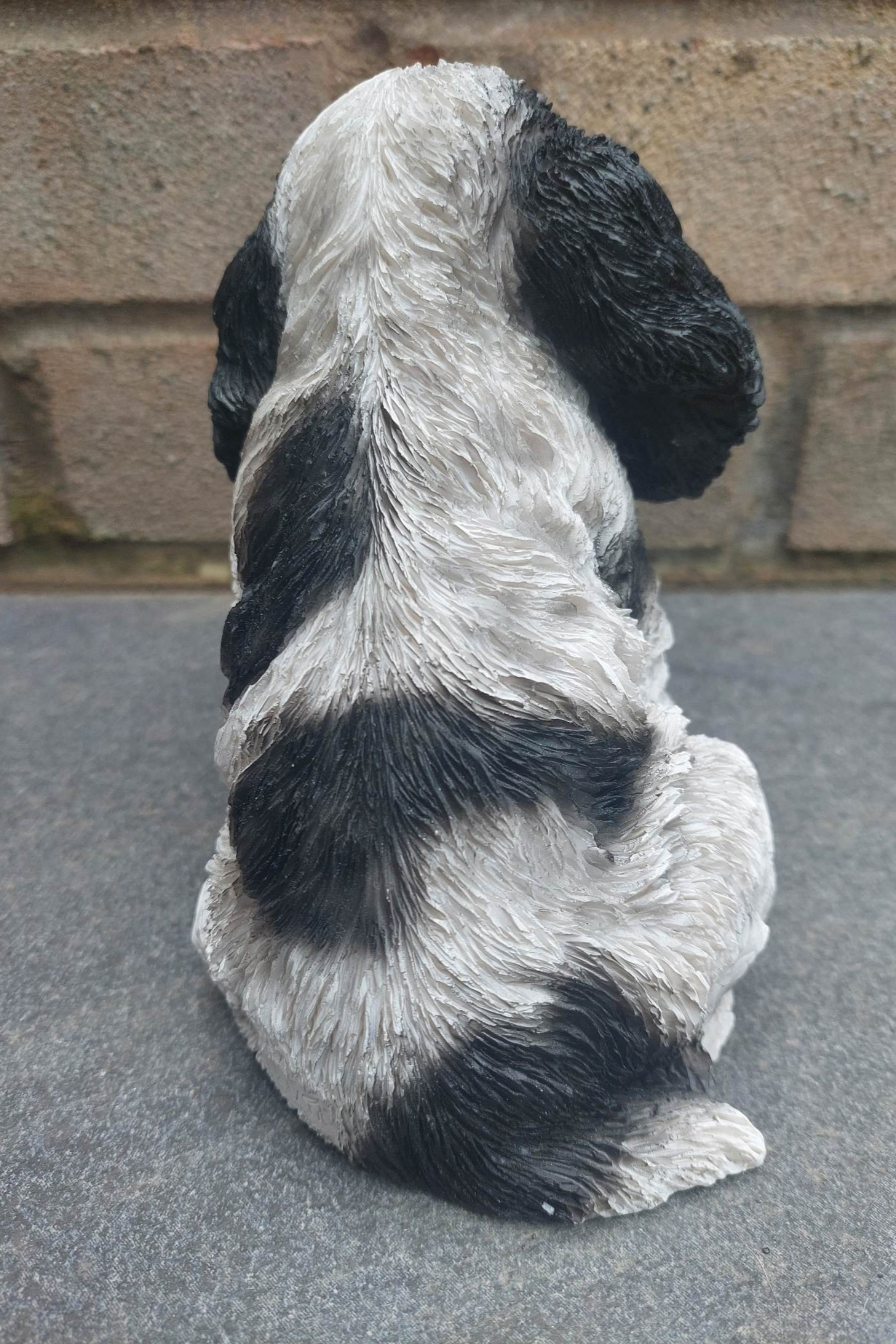 Black and White Cocker Spaniel Puppy Garden or Home Ornament - Image 3 of 5