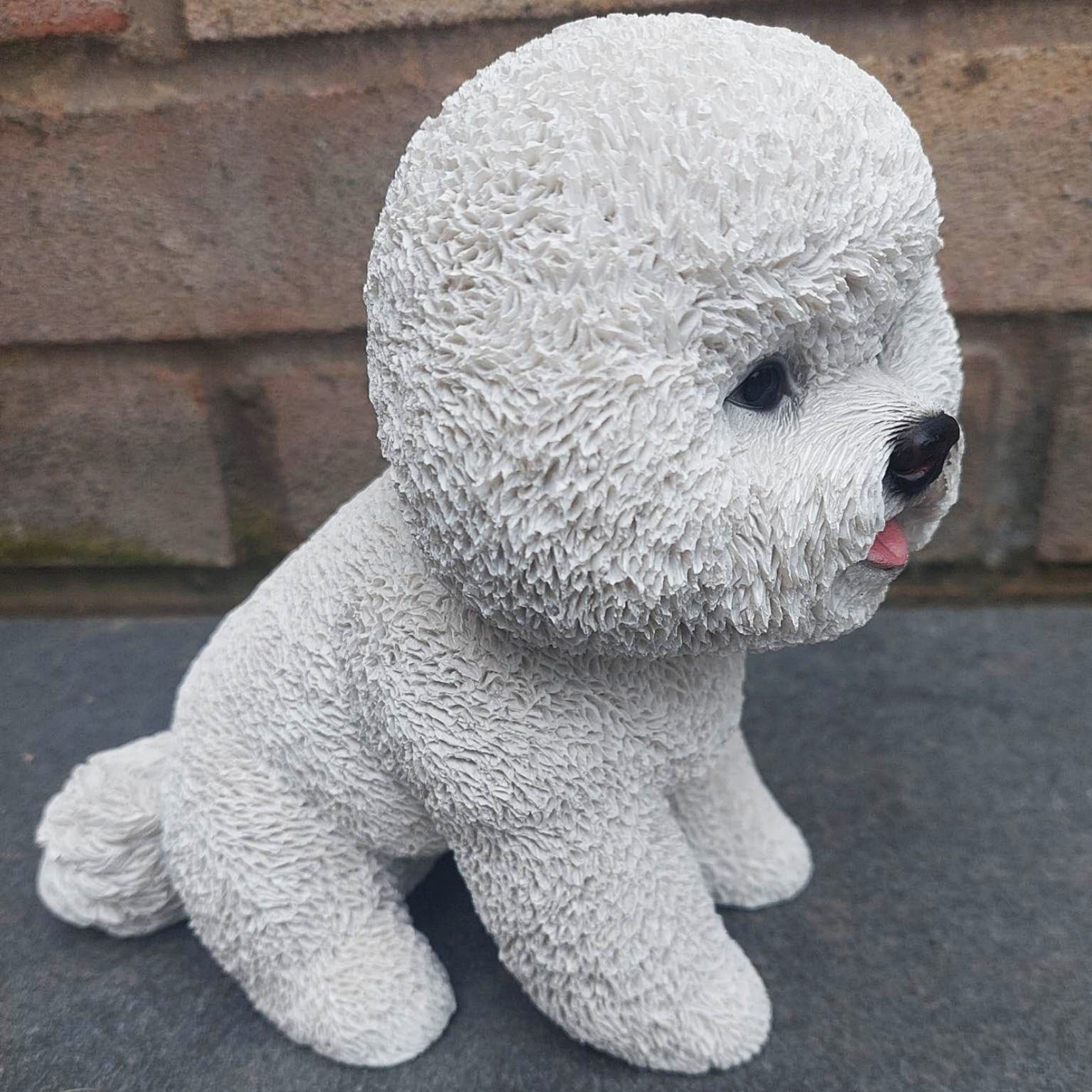Well Groomed Sitting Bichon Frise Garden or Home Ornament