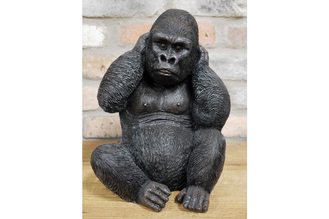 Set of 3 Large Wise Gorilla Ornaments - Image 4 of 5