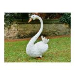 Large Metal Sitting Swan