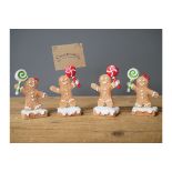 Set of 4 Gingerbread Name Card Holders
