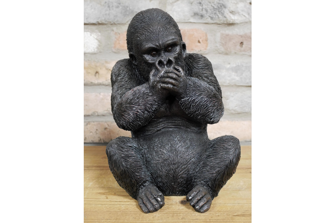 Set of 3 Large Wise Gorilla Ornaments - Image 3 of 5