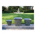 Set of 3 Square Metal Planters