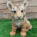 Sitting Tiger Cub Garden or Home Ornament
