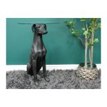 Large Black Dog Side Table