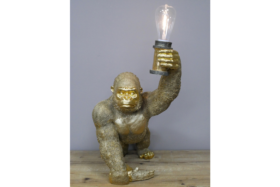 Large Golden Gorilla Light/Ornament - Image 3 of 4