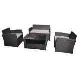 Keswick Black Sofa Set With Coffee Table