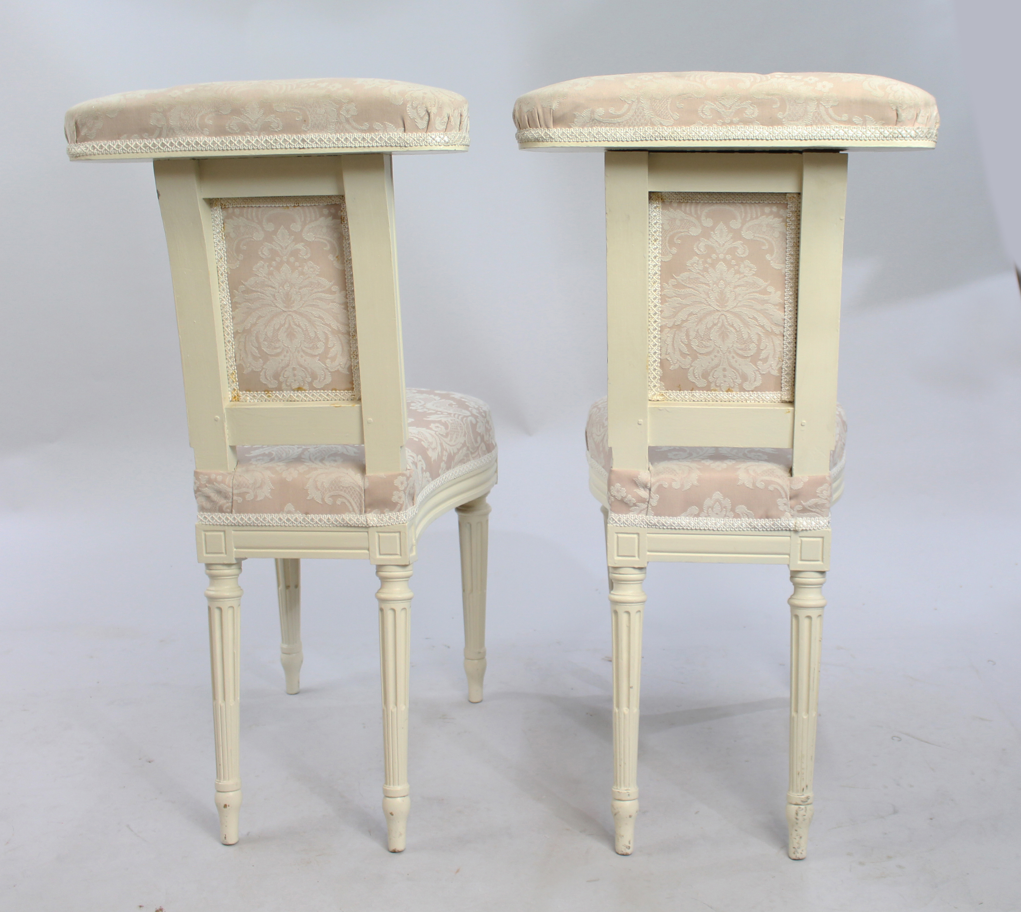 Pair of Early Antique French Painted Voyeuse Chairs - Image 2 of 2