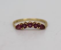 Vintage 5 Stone Amethyst 9ct Gold Ring