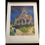 Two x Eglise D'auvers By Vincent Van Gogh, Musee De L'Impressionisme