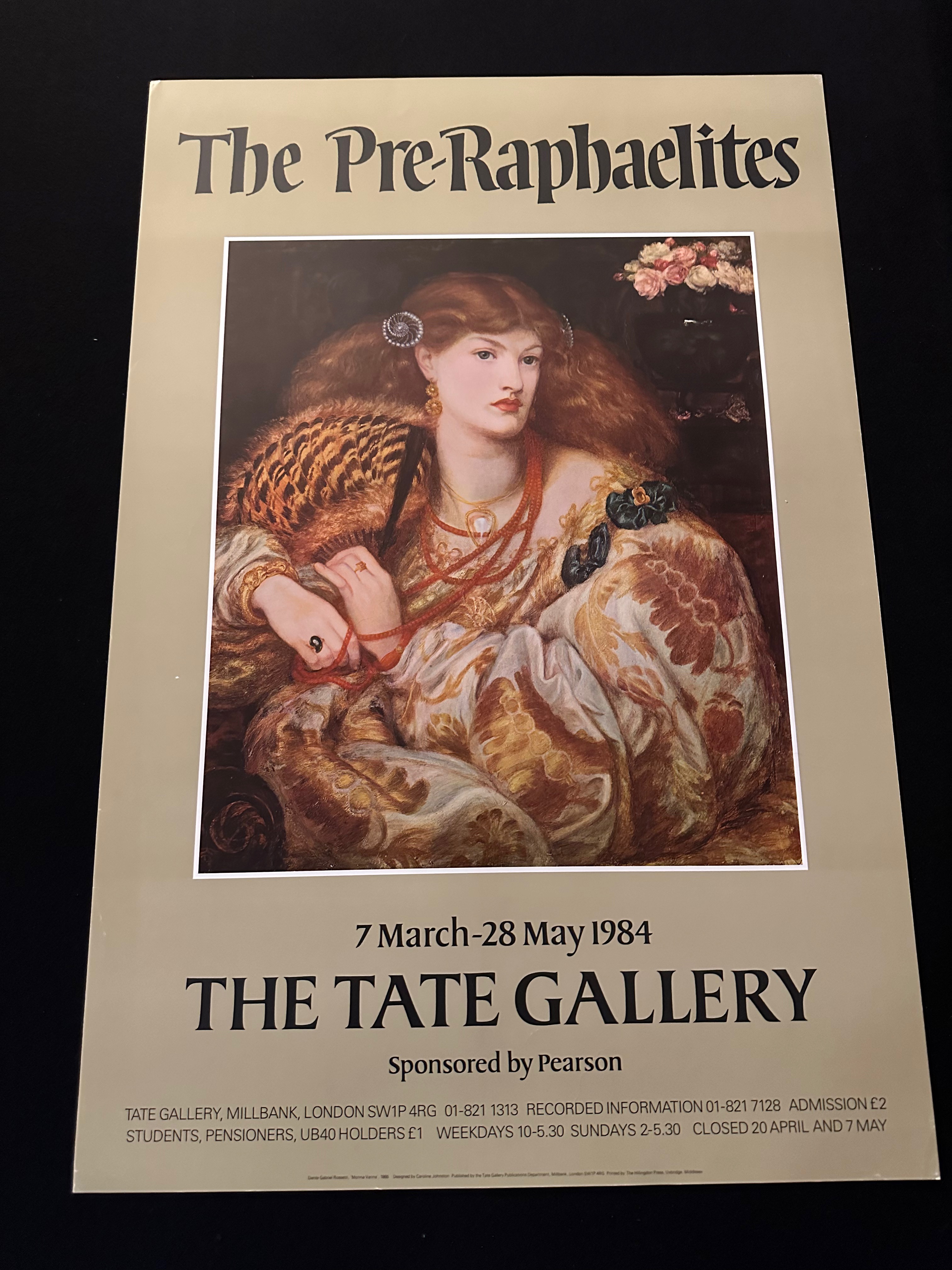 Two x The Pre-Raphaelites, The Tate Gallery Exhibition Poster 1984