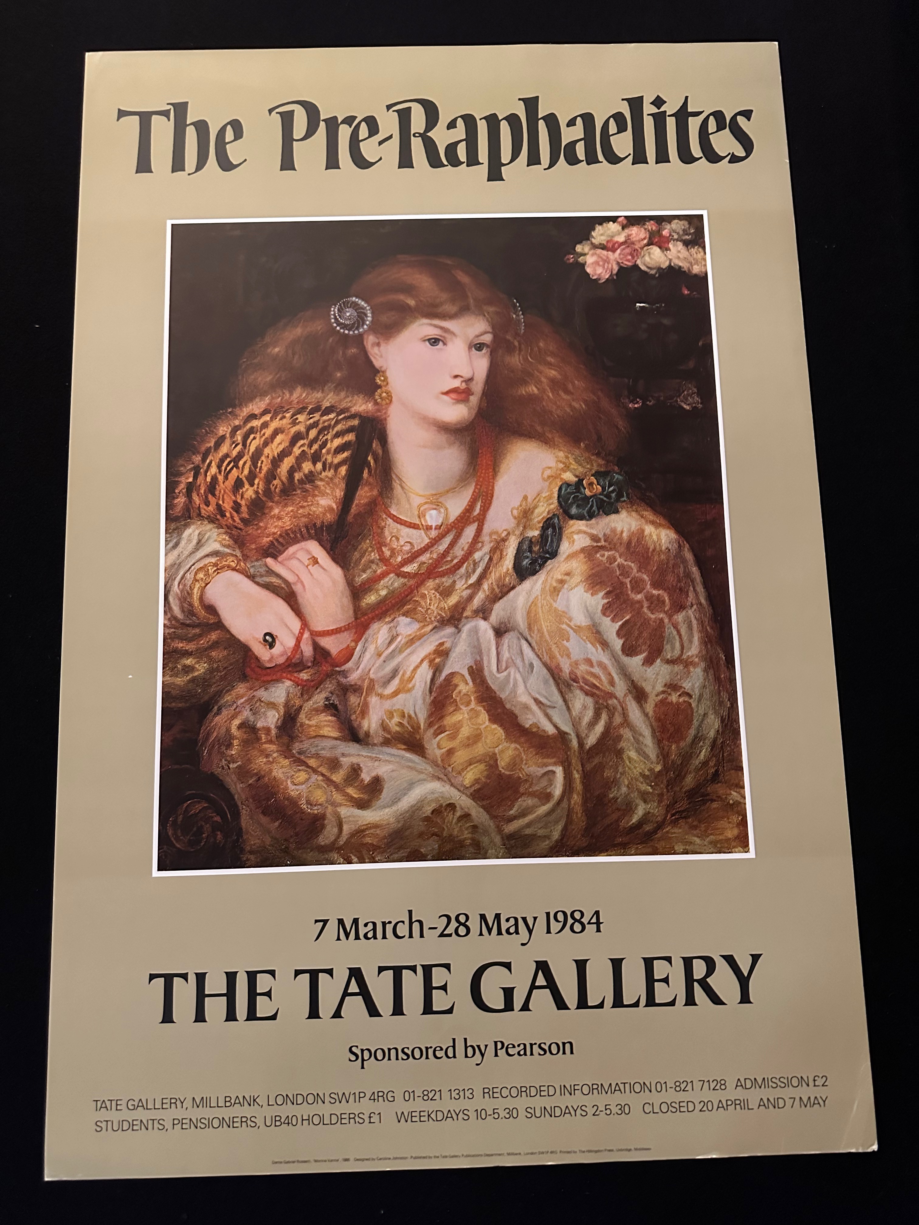 Two x The Pre-Raphaelites, The Tate Gallery Exhibition Poster 1984 - Image 2 of 2