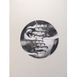 Fornasetti - 10 inch (25cm) Wall Sticker, LINA, Variazioni No 154, LINA Hand To Eye, Black and Wh...