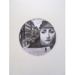 Fornasetti - 10 inch (25cm) Wall Sticker, LINA, Variazioni No 5, LINA Julia Motive , Black and White