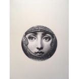 Fornasetti - 10 inch (25cm) Wall Sticker, LINA, Variazioni No 95, LINA Joan of Arc, Black and White