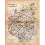 Antique Railway Map of Gloucestershire Drawn & Engraved by John Emslie.