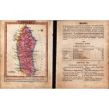 Sussex Engraved Hand Coloured King George IV Antique Map & Text.