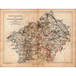Antique Railway Map of Warks & Worcs Drawn & Engraved by John Emslie.
