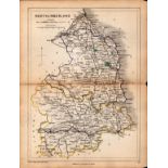 Antique Railway Map of Northumberland Drawn & Engraved by John Emslie.