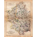 Middlesex, Herts, Bucks, Coloured Railway Map of Drawn & Engraved by John Emslie.