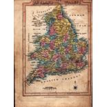 England & Wales Engraved Hand Coloured George IV. Antique Map.