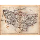 Antique Railway Map of Kent Drawn & Engraved by John Emslie.