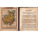 North Wales Engraved Hand Coloured George IV Antique Map & Text.