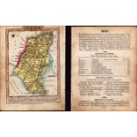 Kent Engraved Hand Coloured King George IV Antique Map & Text.