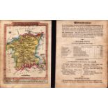 Worcestershire Engraved Hand Coloured George IV Map & Text.