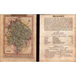 Warwickshire Engraved Hand Coloured George IV Map & Text.
