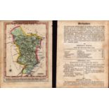 Derbyshire Engraved Hand Coloured George IV Antique Map & Text.