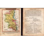 Buckinghamshire Engraved Hand Coloured George IV Map & Text.