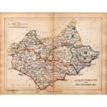 Antique Railway Map of Leicestershire Drawn & Engraved by John Emslie.