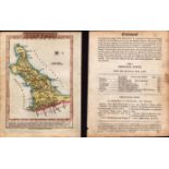 Cornwall Engraved Hand Coloured George IV Antique Map & Text.