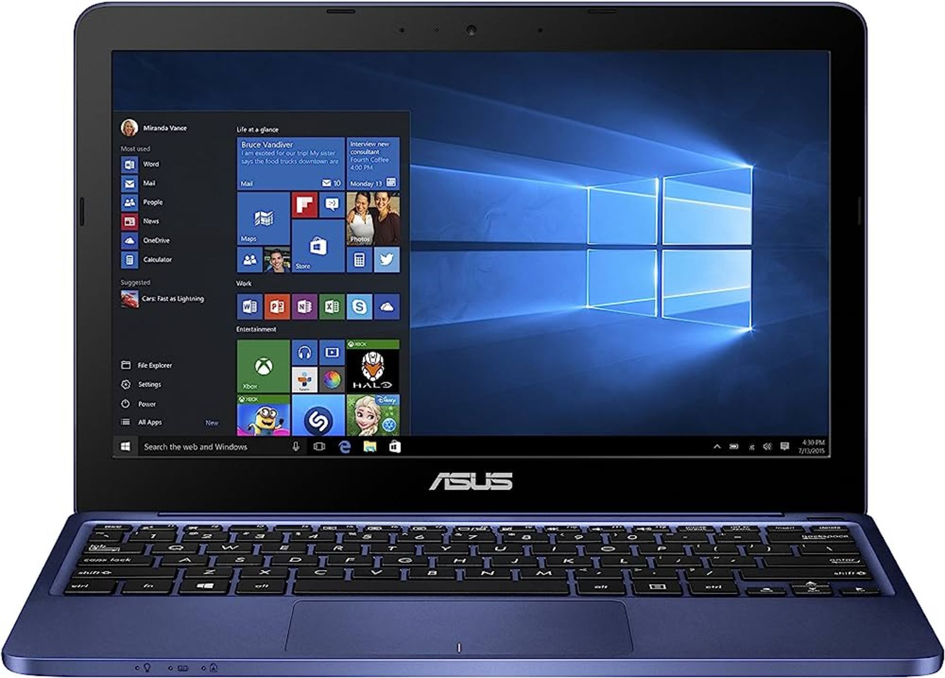 Asus E200H Windows 10 Pro 11” Intel AtoM x5-Z8350 2GB DDR3 32GB eMMC HDMI Webcam Office