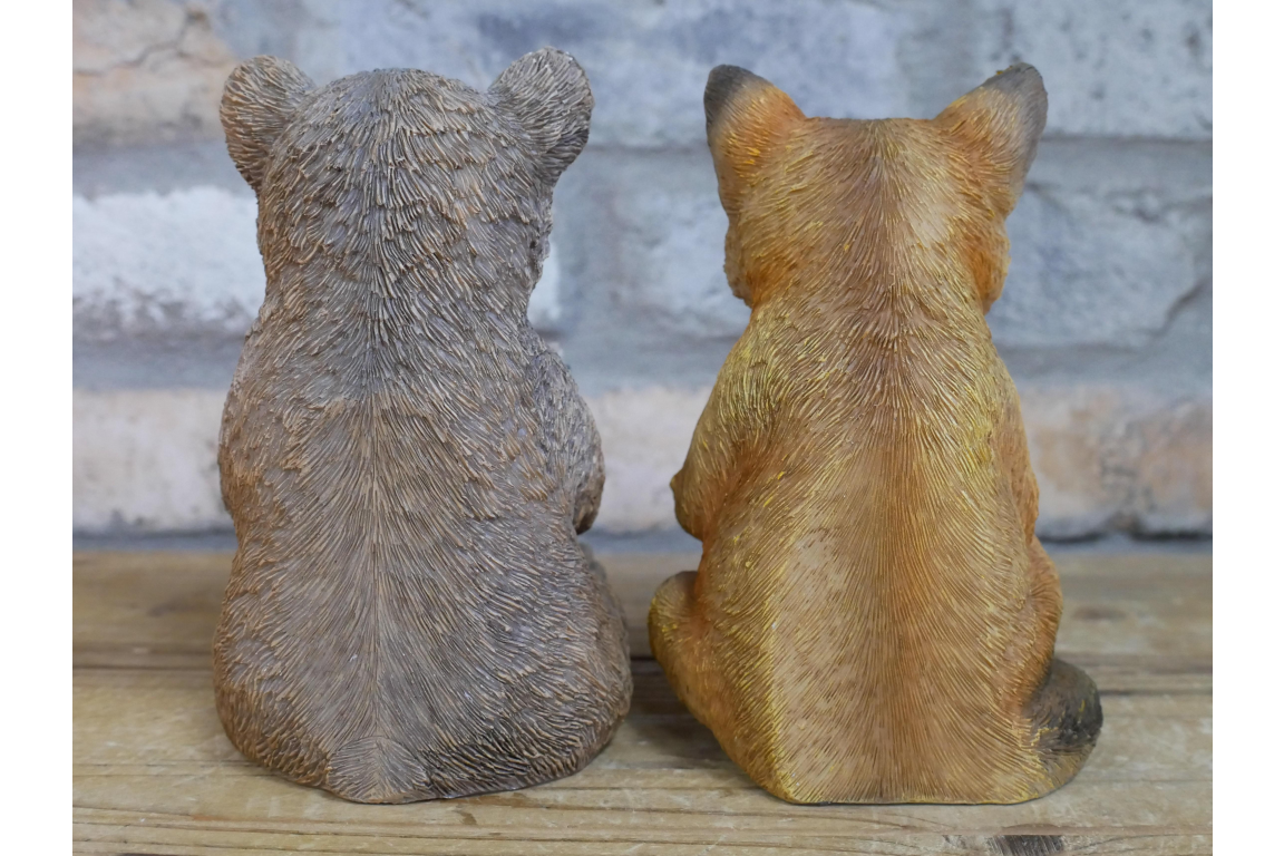 Fox and Bear Bookends/Ornaments - Image 2 of 5