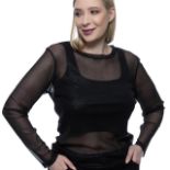 Ladies black sparkle black see through top