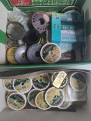 2 Boxes Containing A Large Assortment of Fishing Lines/Hooks/Lead Weights/Fishing Accessories