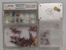 An Assortment of Fishing Flys and A Richard Wheatly Fly Box