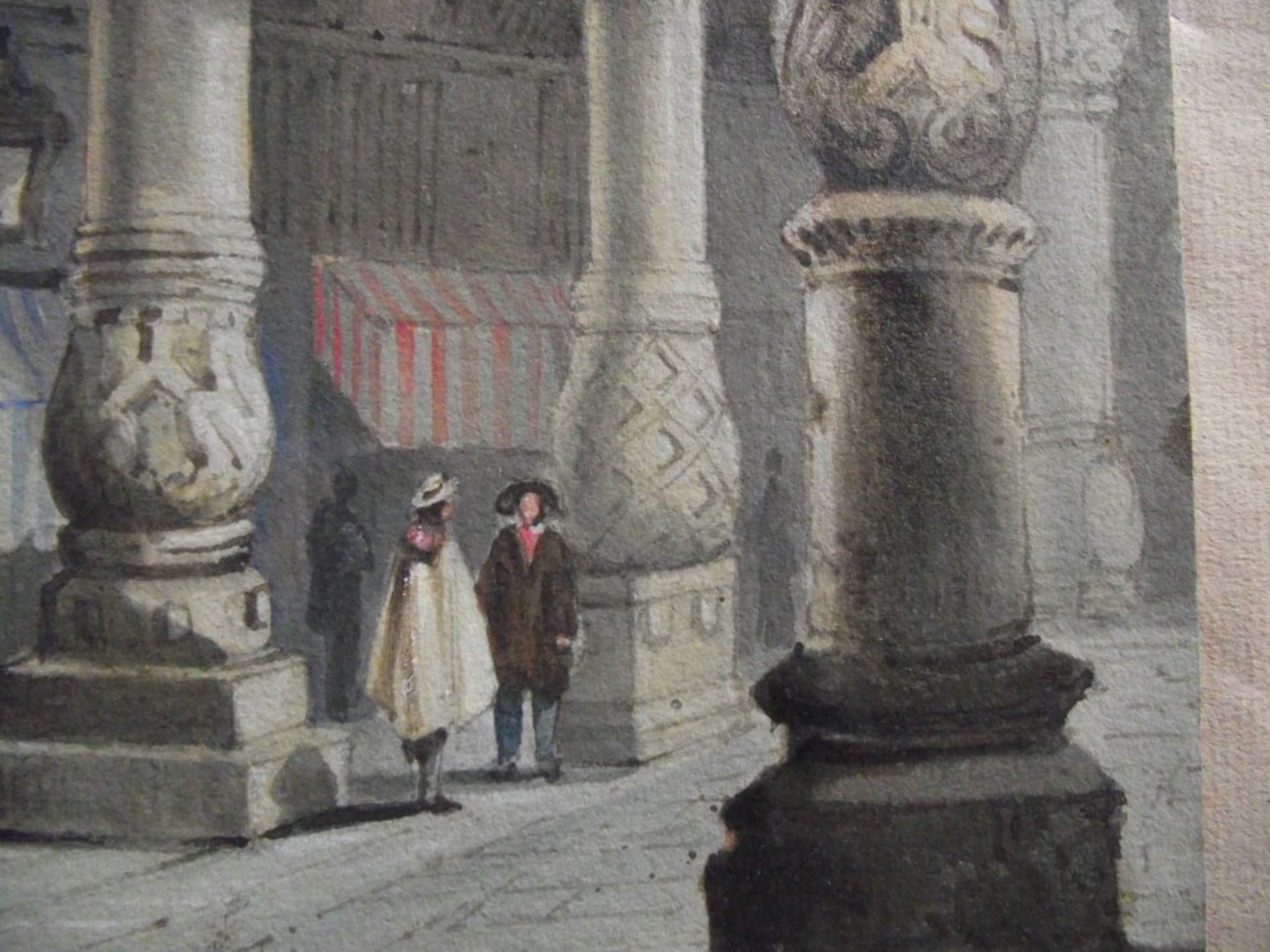 Samuel Prout Watercolour - Figures In The Courtyard Of Prince-bishops' Palace Liege Belgium - 180... - Image 8 of 12