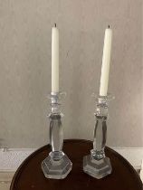 Pair Victorian Crystal Candlesticks