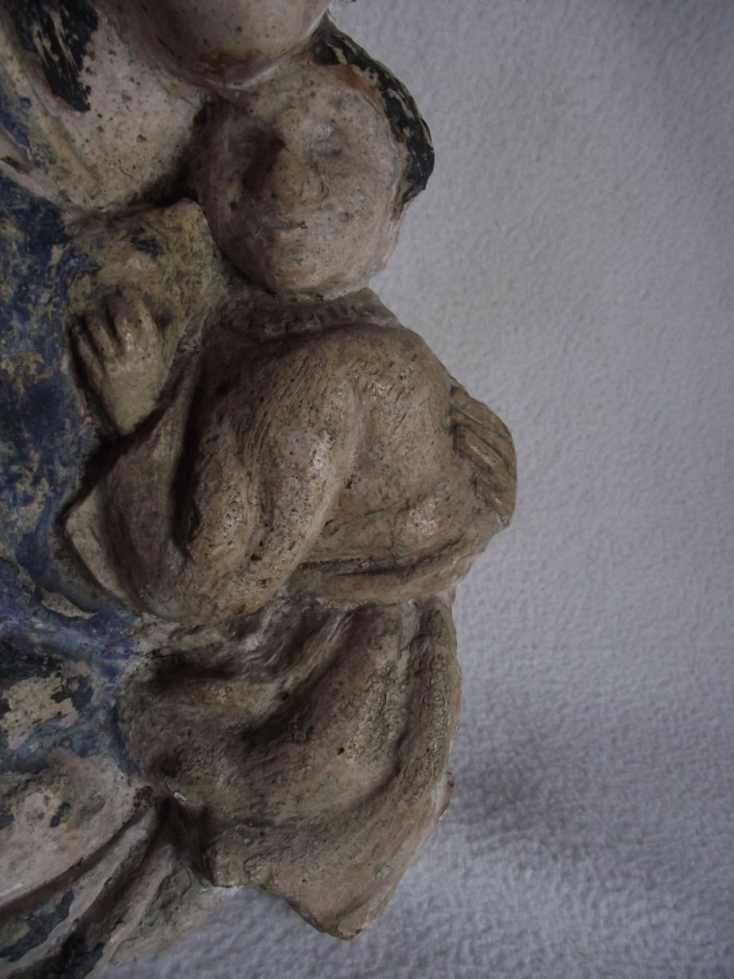 Antique Madonna & Child Wall Hanging Figure - 11 3/4"" High. - Image 5 of 21