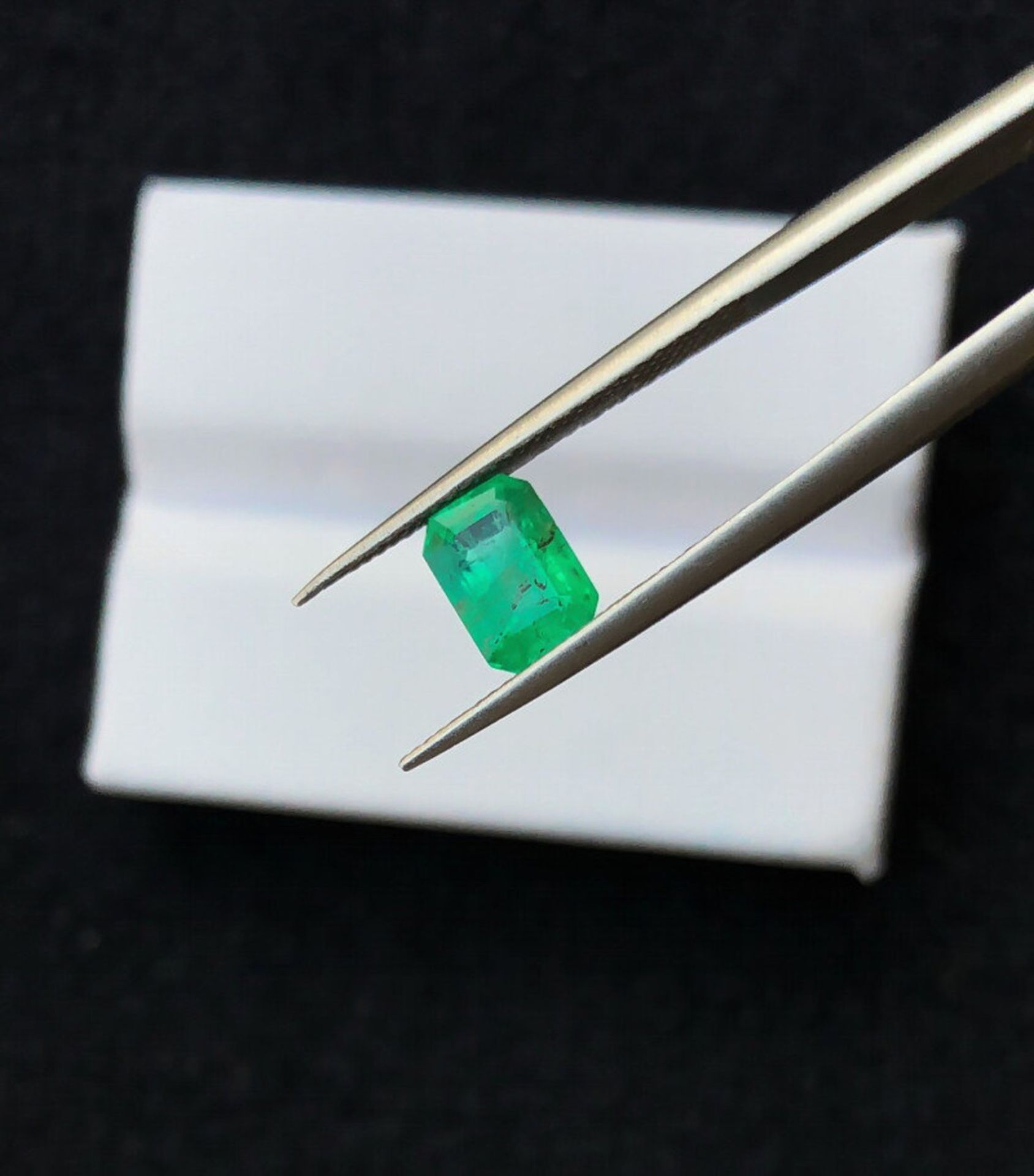 Certified Emerald 0.97Ct, Rectangular Step Cut Gemstone